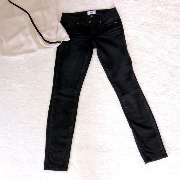 PAIGE Coated Leather Look Jeans - Picture 4 of 13
